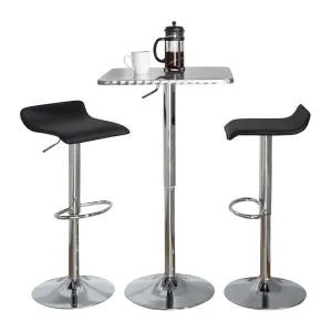 Ale - 3 Piece Bar Set Bistro Square Contemporary Adjustable Oval Footrest by Couch.com