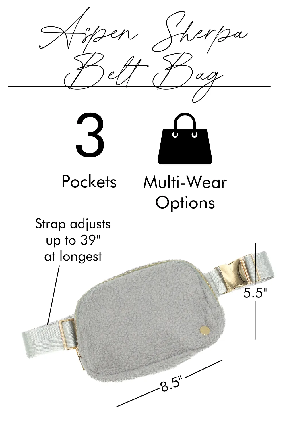 Aspen Sherpa Belt Bag by modern chic
