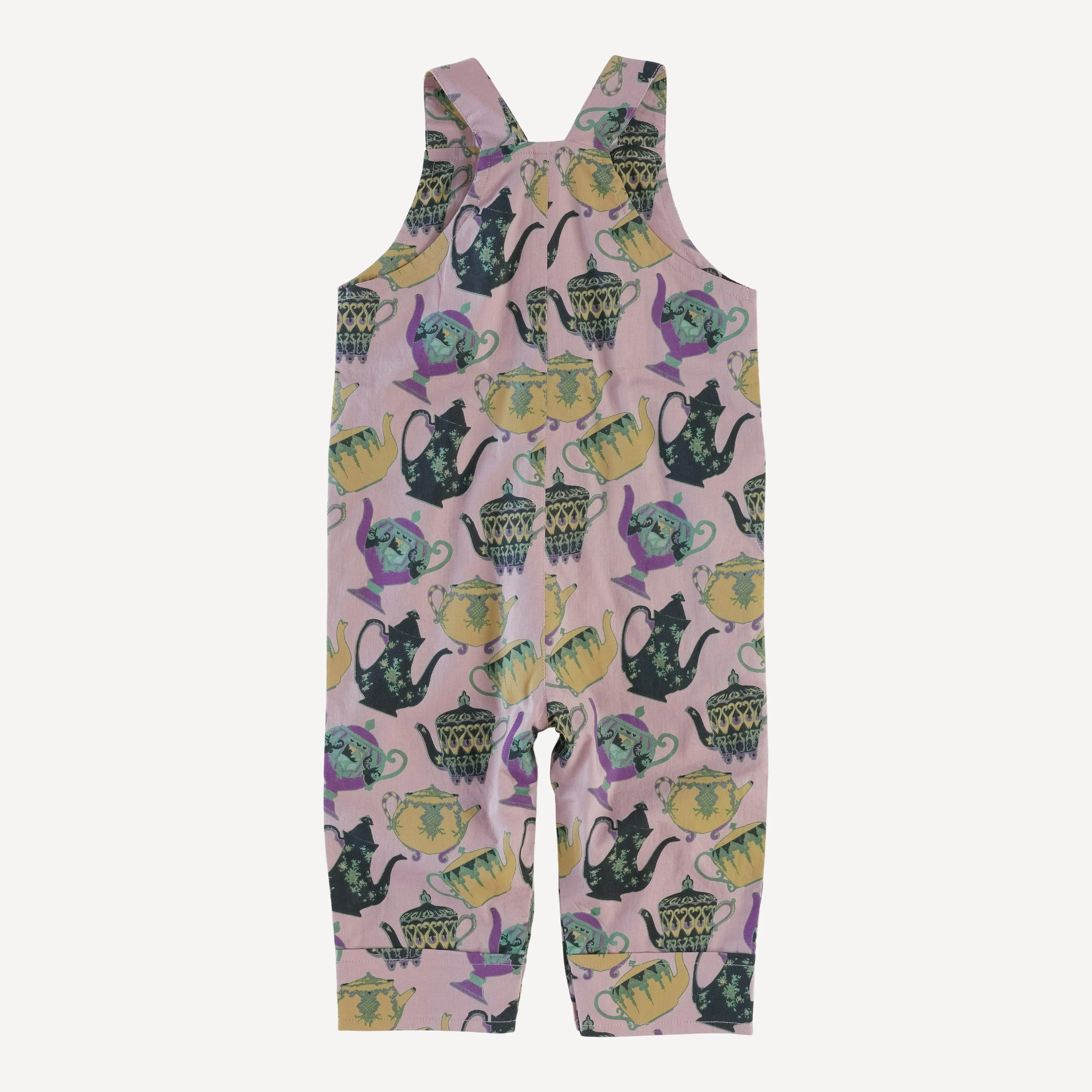 button pocket overall | mauve teapots | organic cotton woven