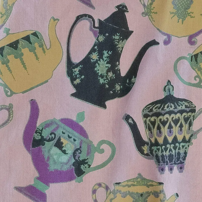 button pocket overall | mauve teapots | organic cotton woven