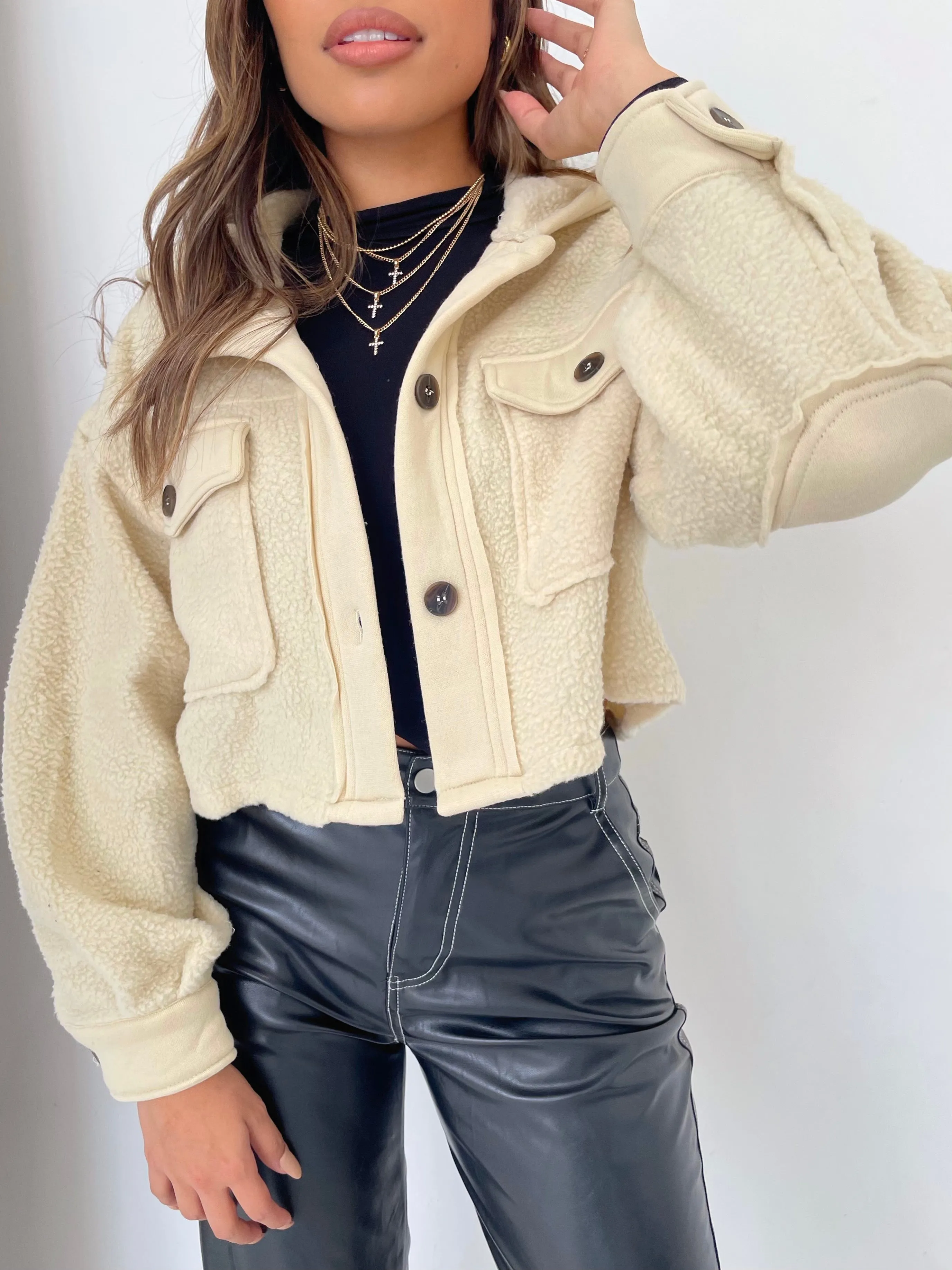 celine mini teddy coat (BEIGE)