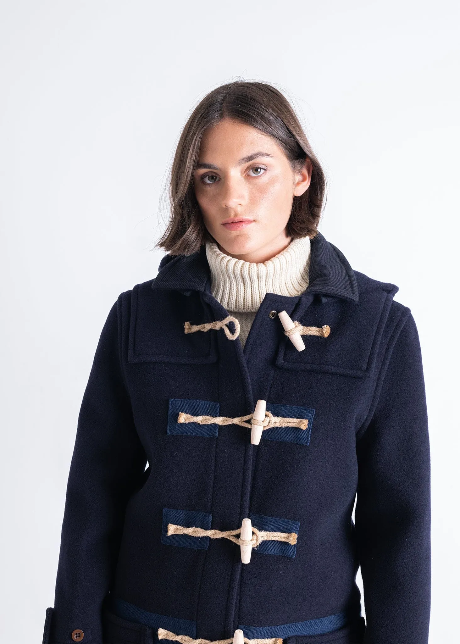 Collared Alison Duffle Coat Navy