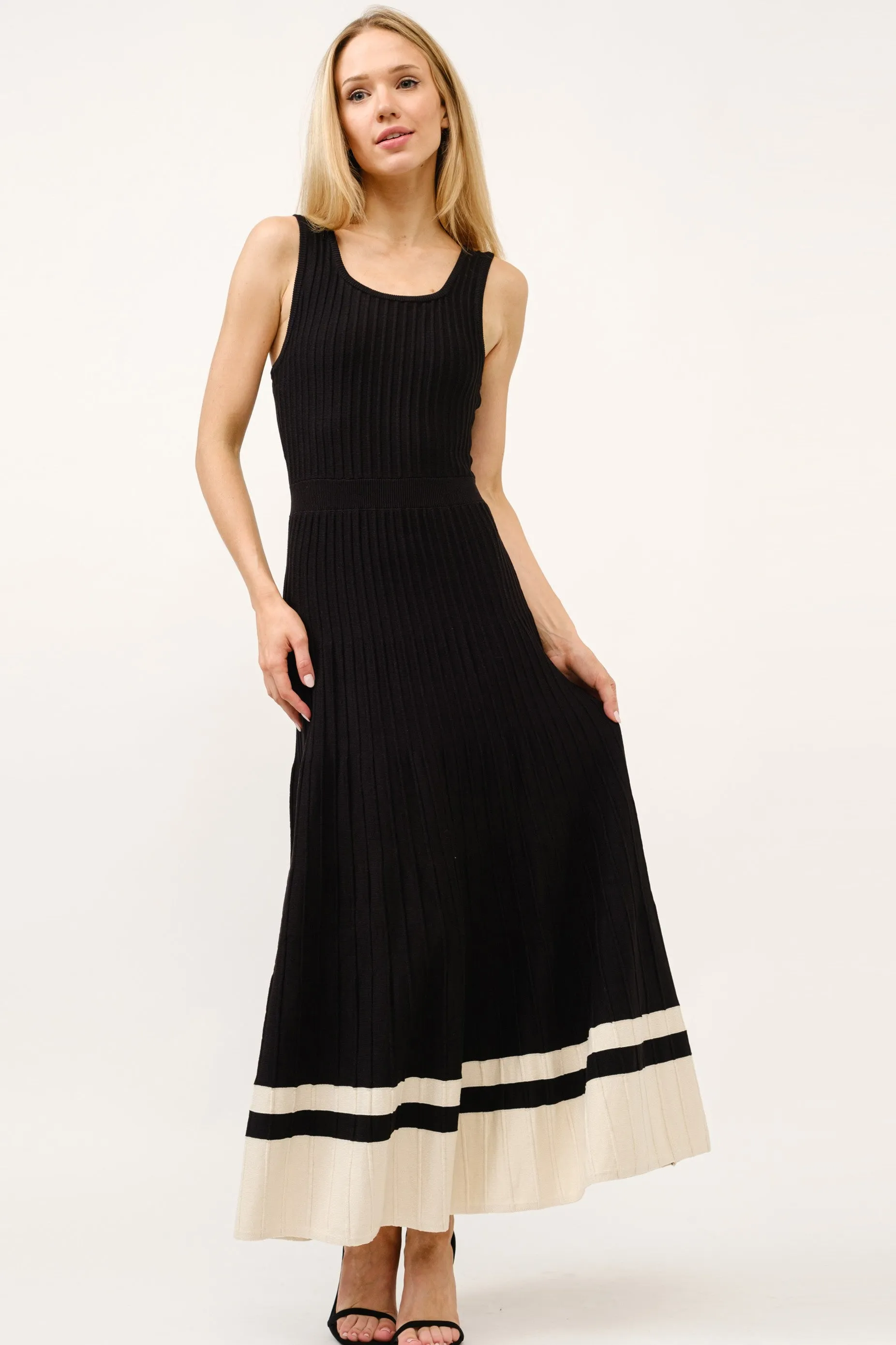 Contrast Knit Dress