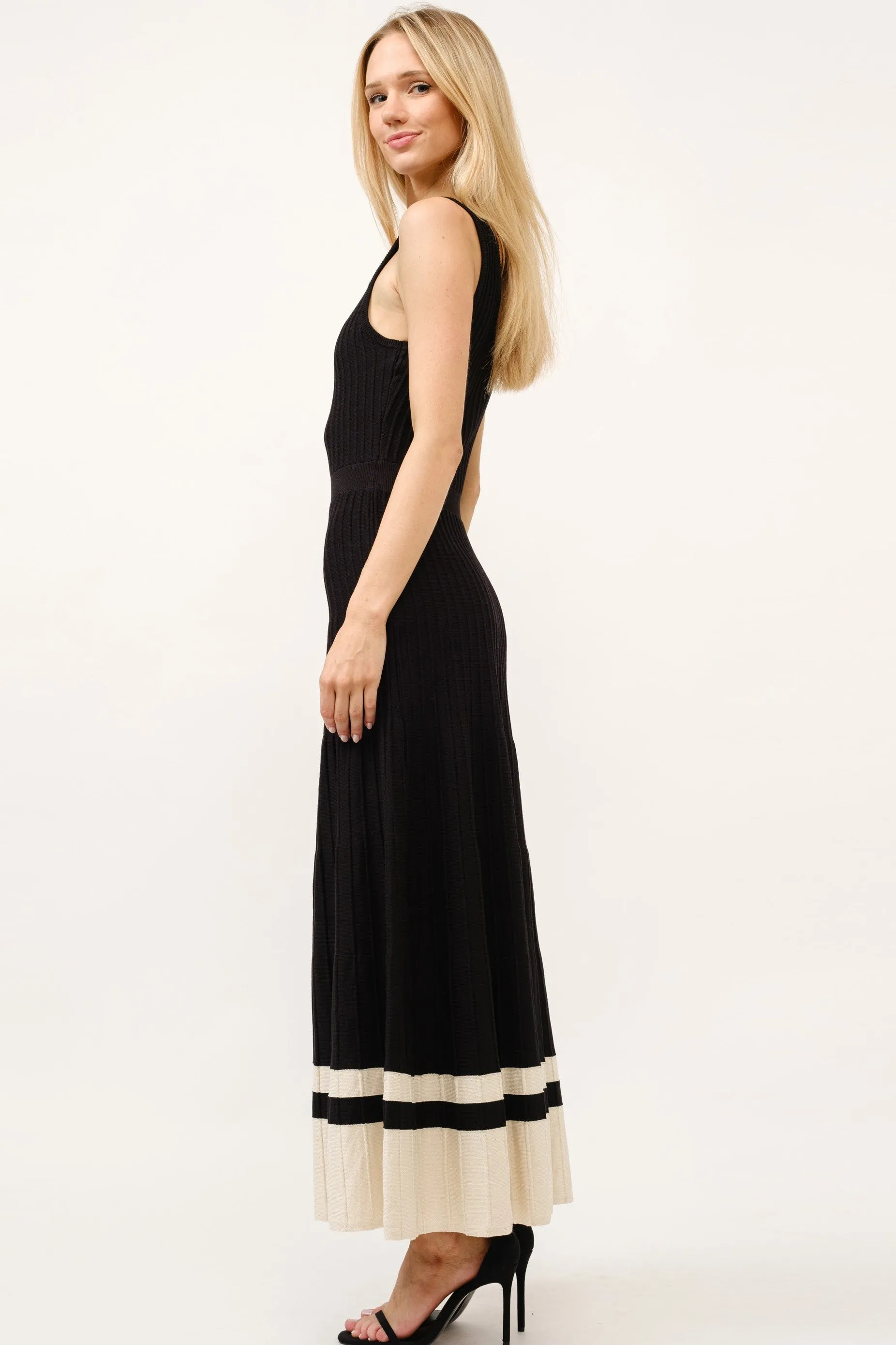 Contrast Knit Dress