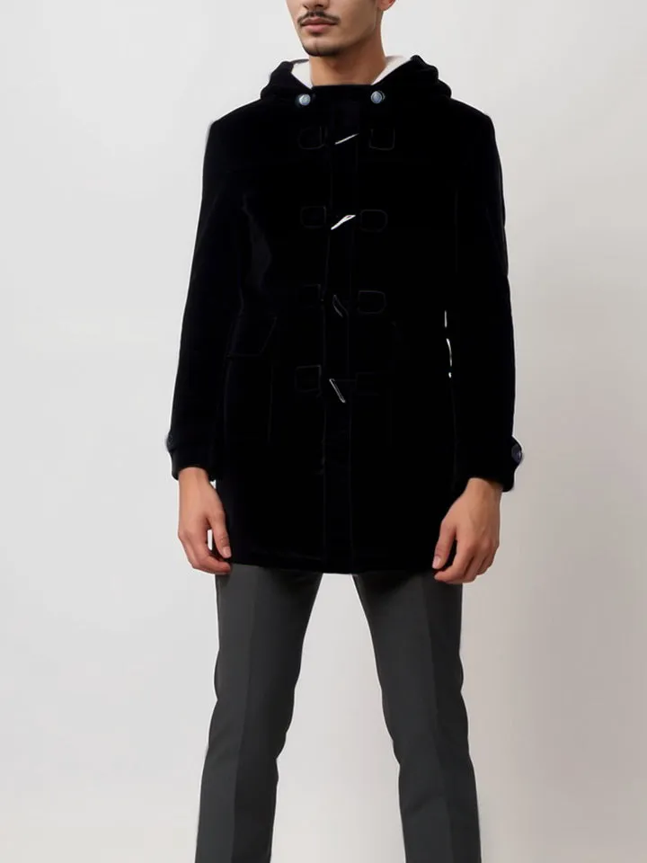 Duffle Coat aus veganer Wolle mit recyceltem veganem Shearling