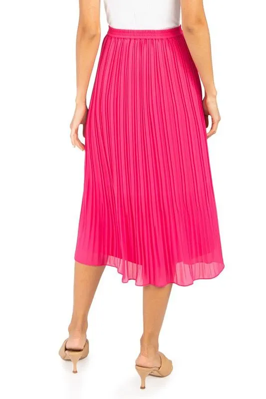 Eloise Fuchsia Pleated Skirt