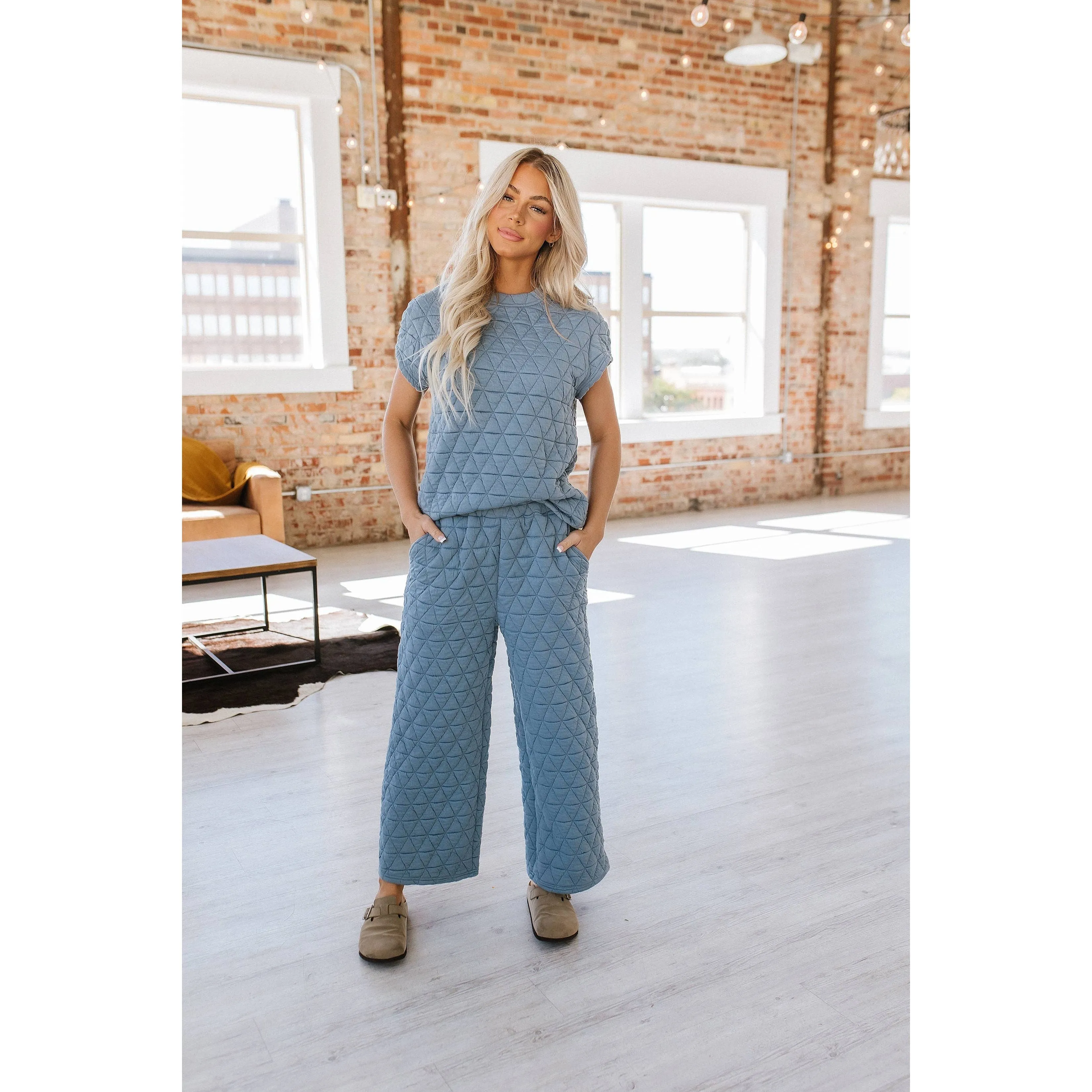 Emory Quilted Wide Leg Pants Set