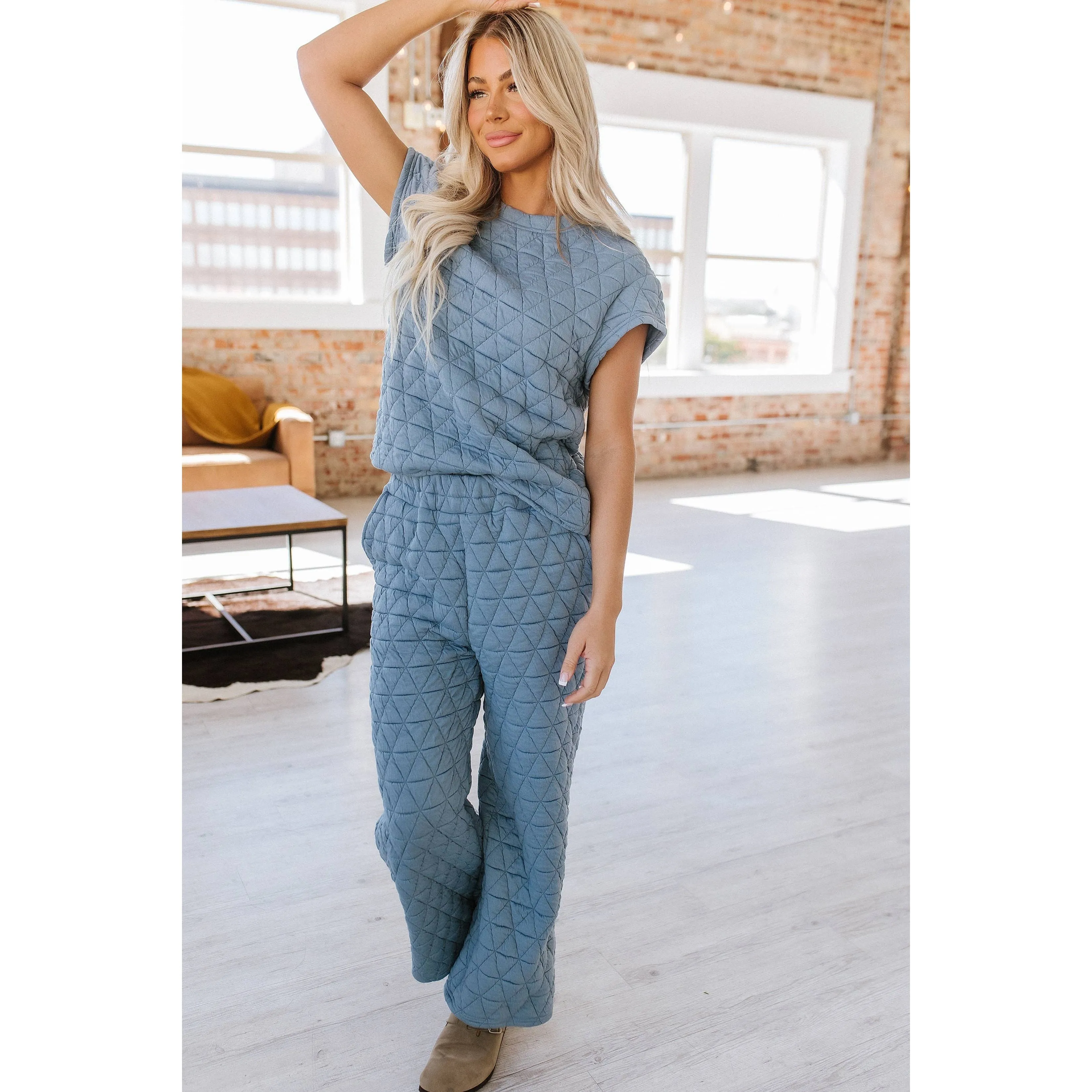 Emory Quilted Wide Leg Pants Set