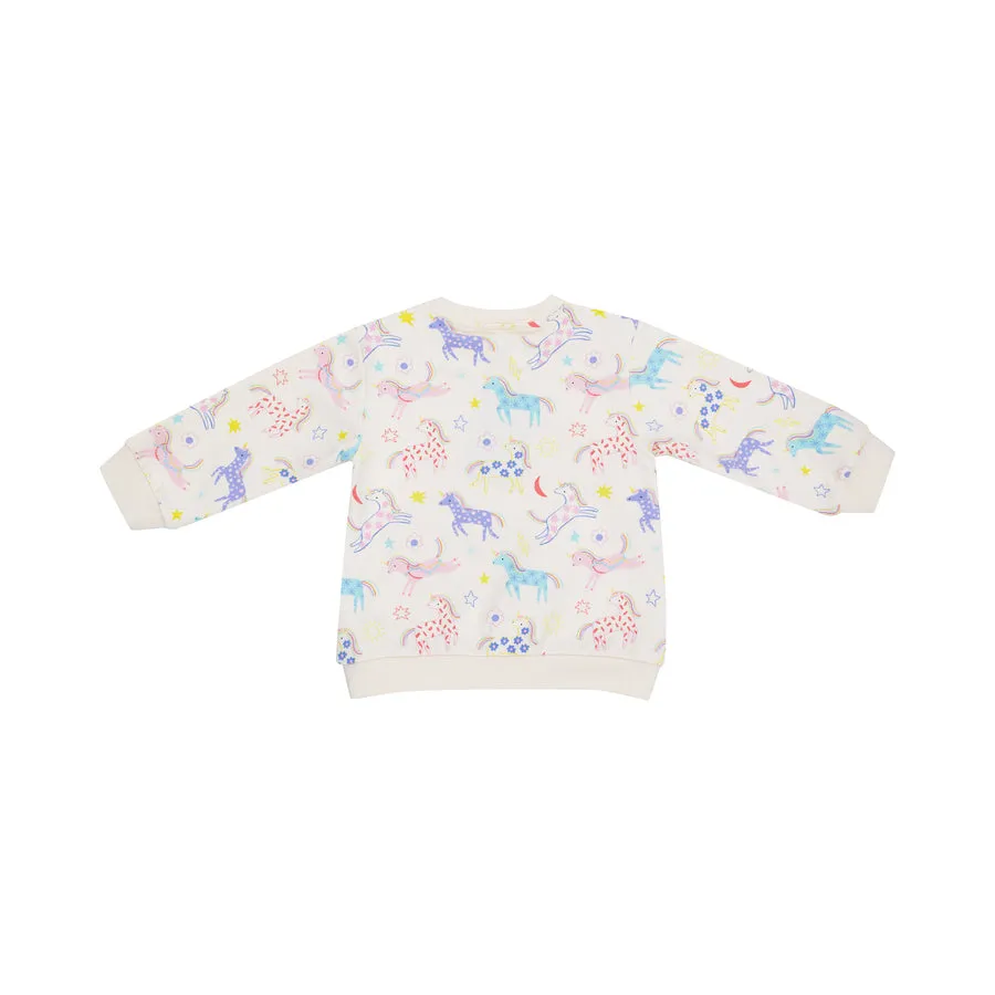 French Terry Puffy Oversized Sweatshirt And Rib Legging - Fun Unicorns by Angel Dear