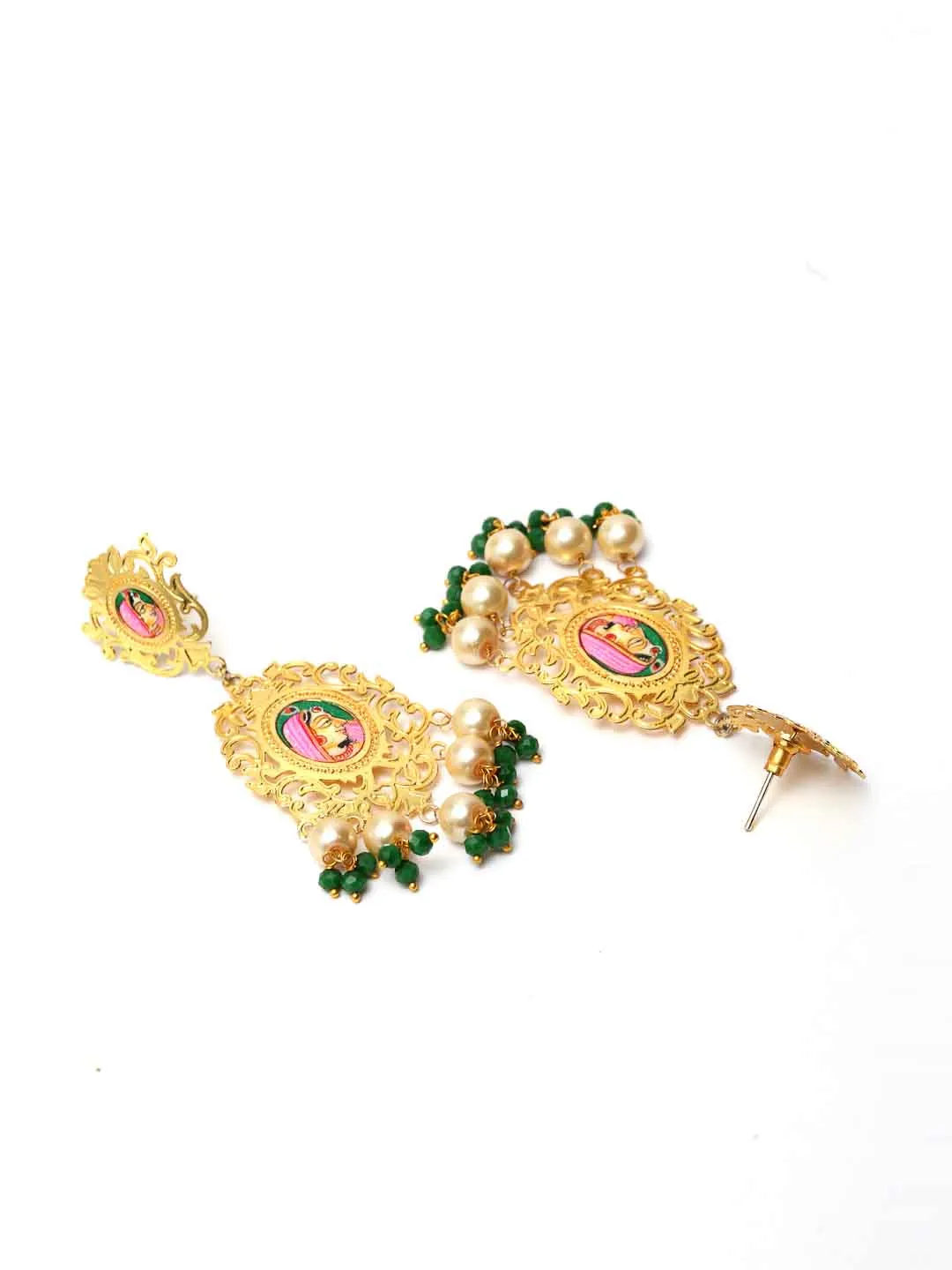 Gold-Toned Contemporary Drop Earrings