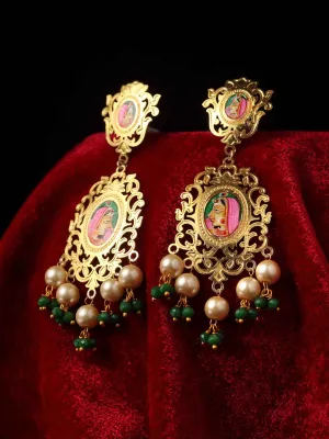 Gold-Toned Contemporary Drop Earrings