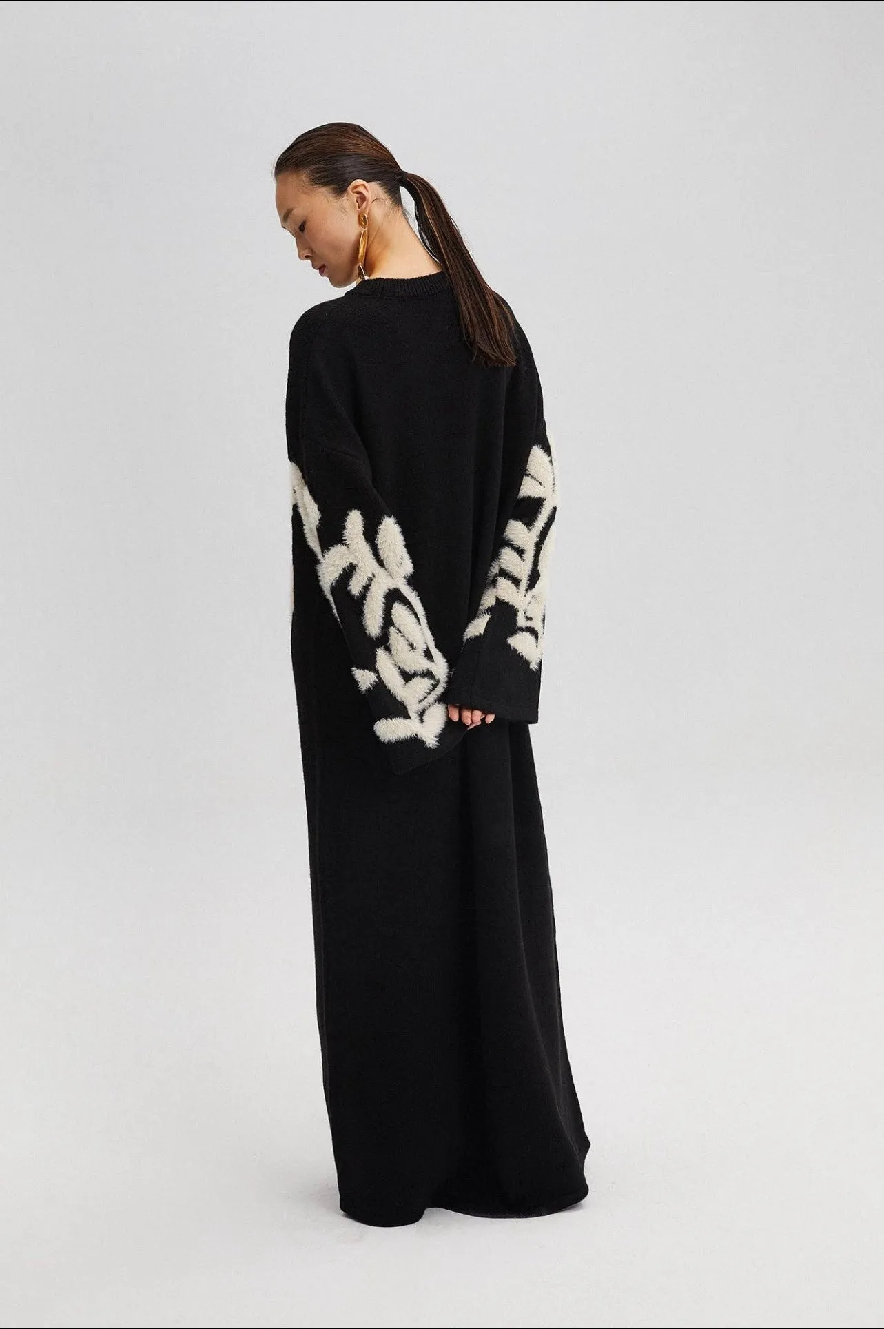 Leaf Print Maxi Dress