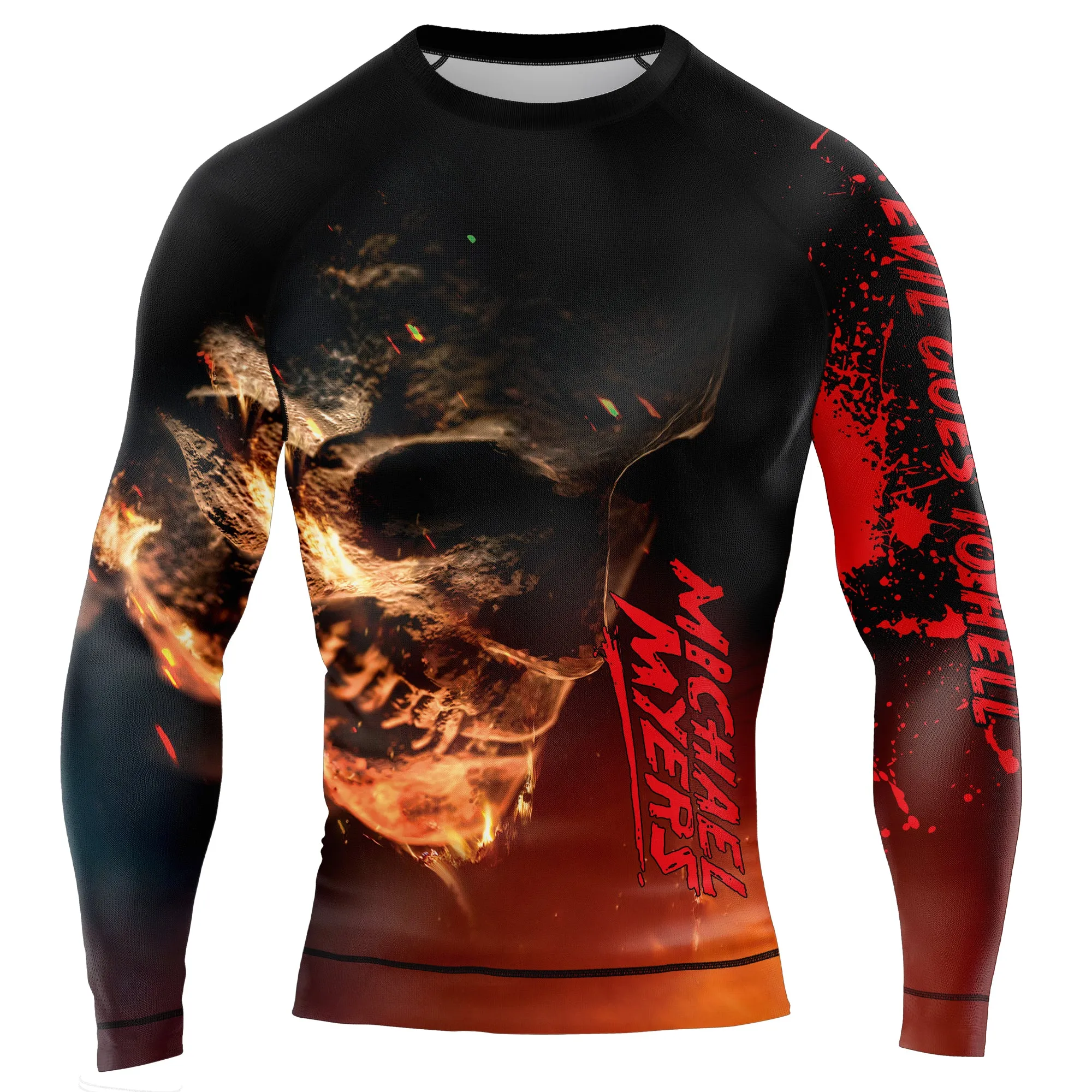 Michael Myers Evil Goes To Hell Men's Long Sleeve Rash Guard
