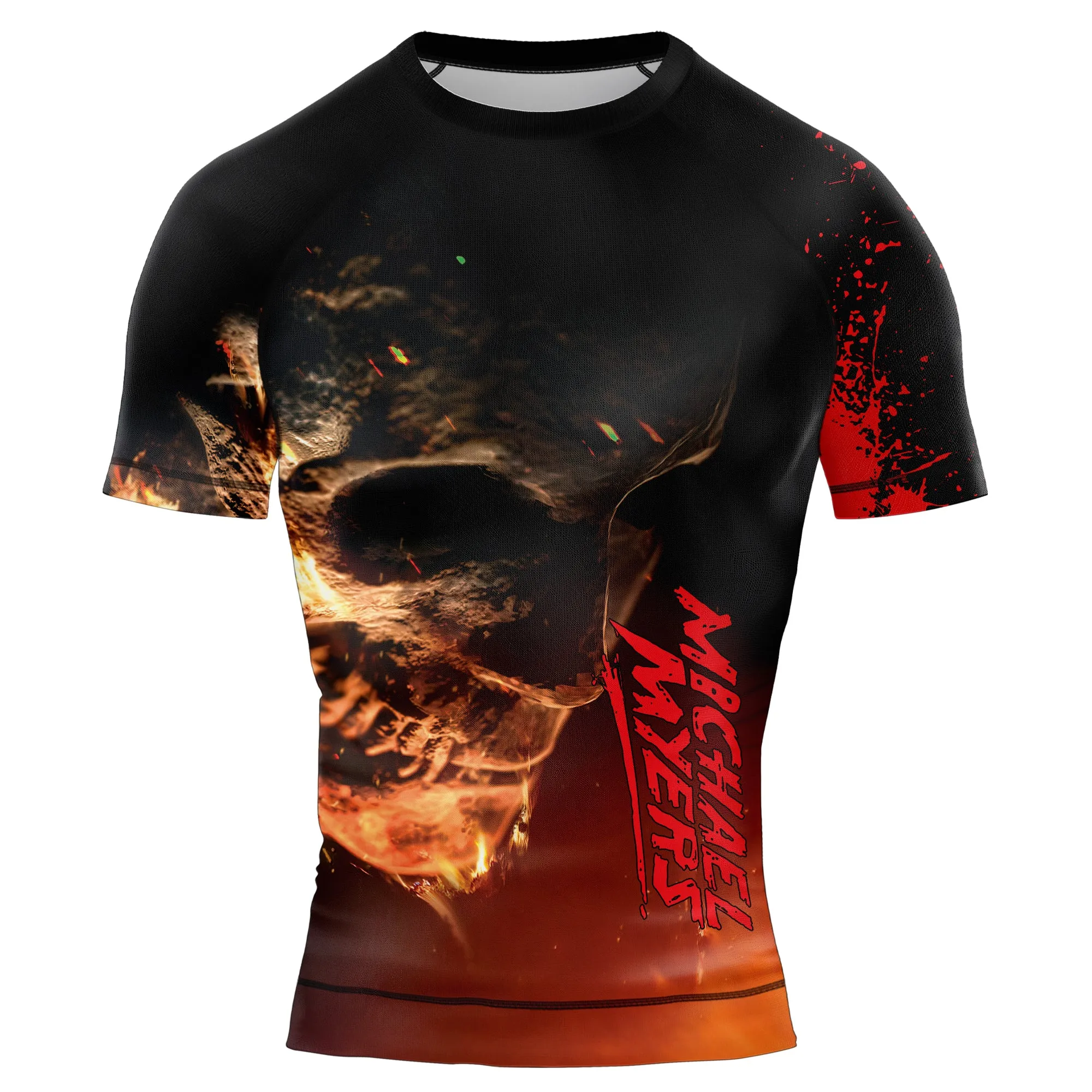 Michael Myers Evil Goes To Hell Men's Short Sleeve Rash Guard