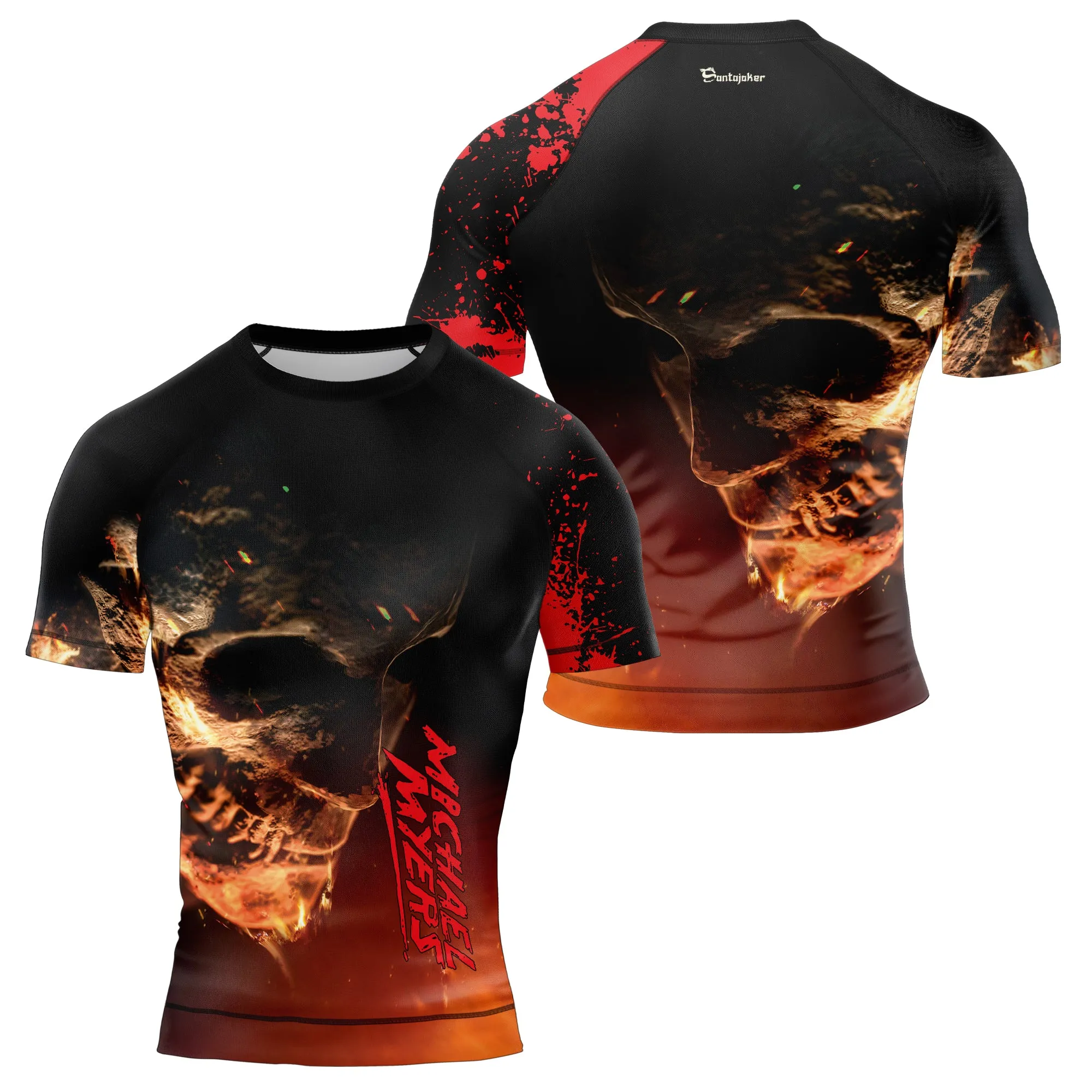 Michael Myers Evil Goes To Hell Men's Short Sleeve Rash Guard