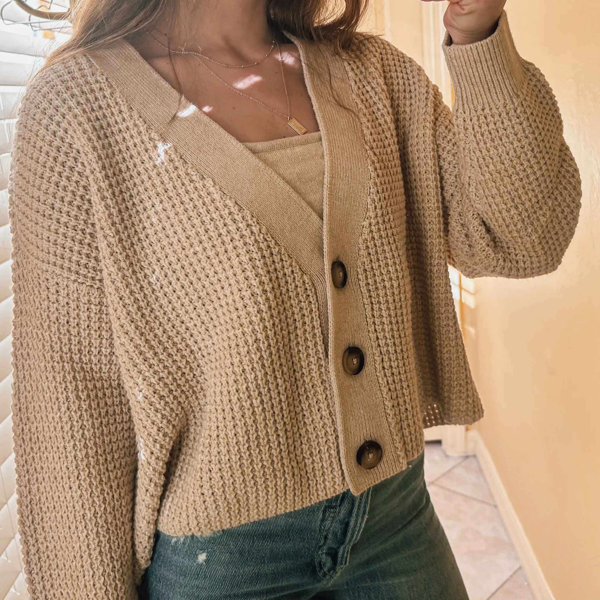 Recycled Sweater Cropped Cardigan