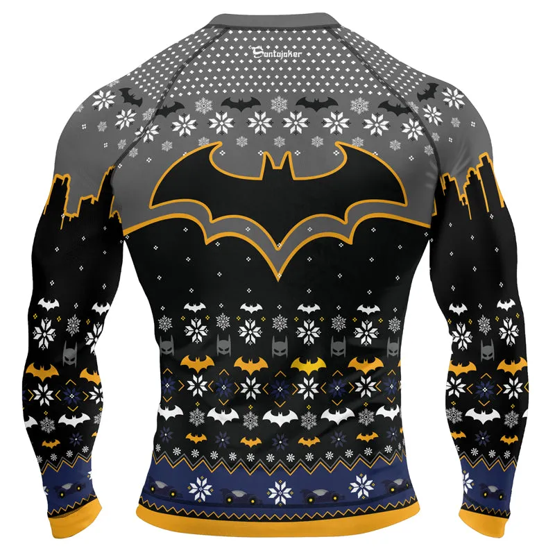 Shadow Bat Christmas Men's Long Sleeve Rash Guard