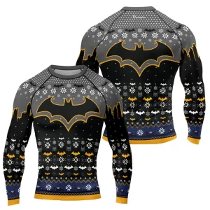 Shadow Bat Christmas Men's Long Sleeve Rash Guard