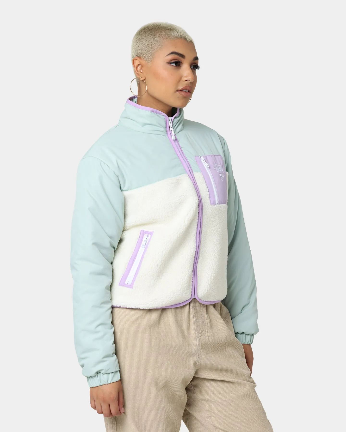 Stussy Women's Fairway Sherpa Jacket Sage