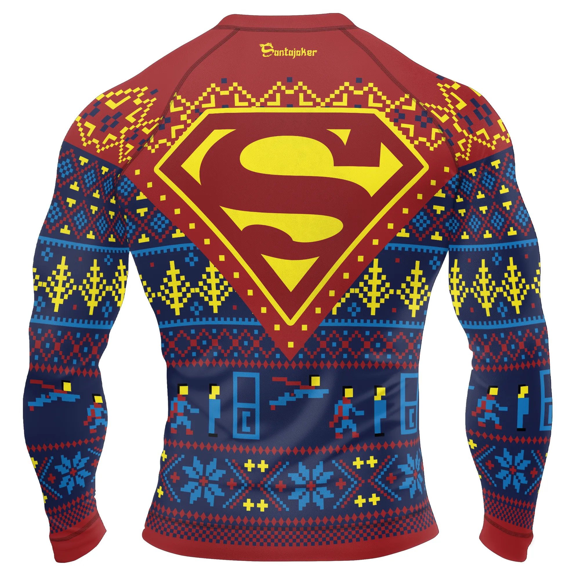 Superman Christmas Men's Long Sleeve Rash Guard