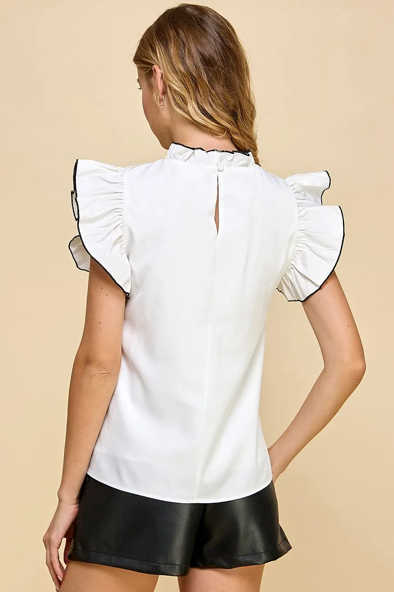TC Ruffle Sleeve and Neck Blouse