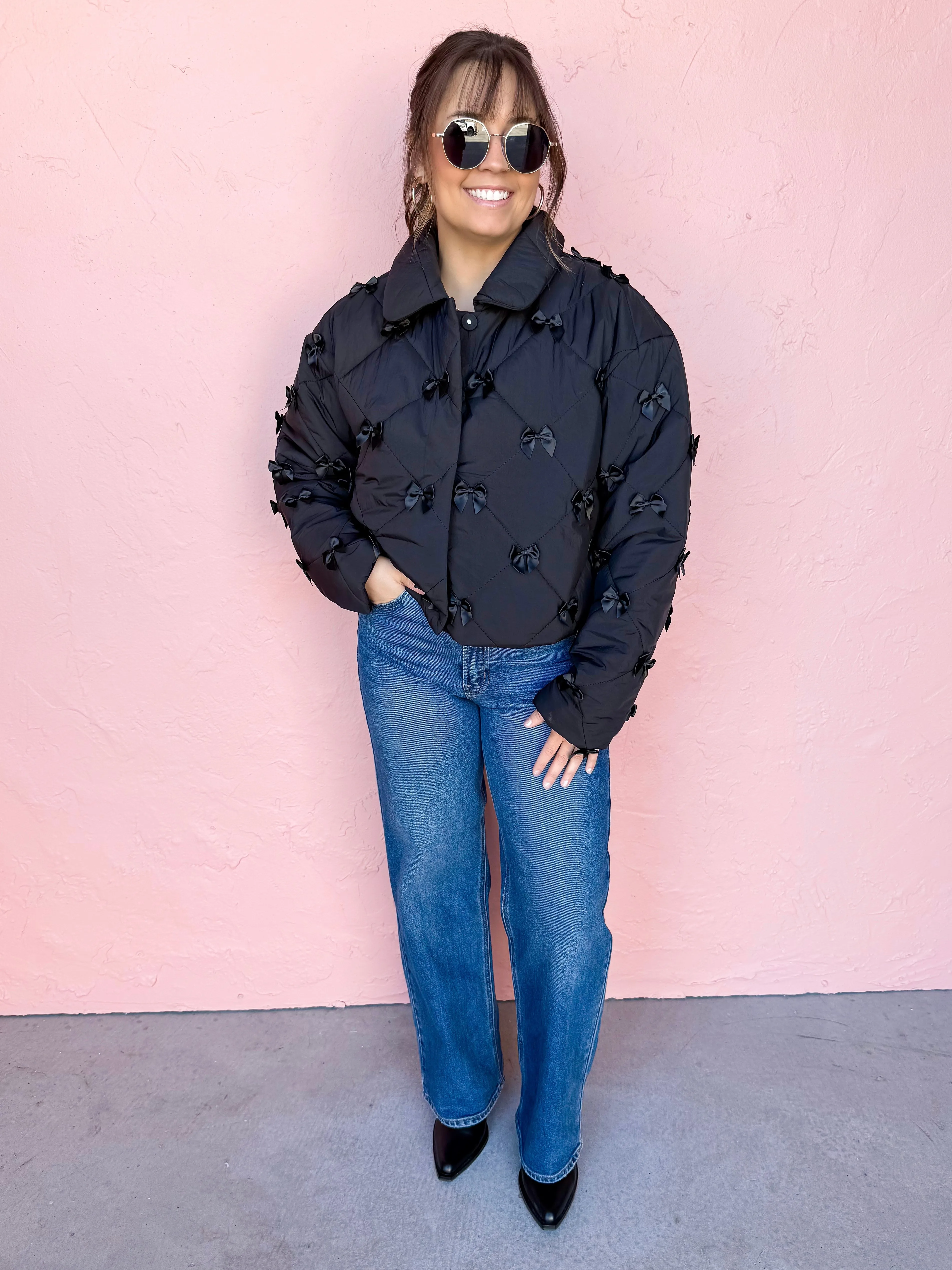 Truly Darling Quilted Bow Jacket