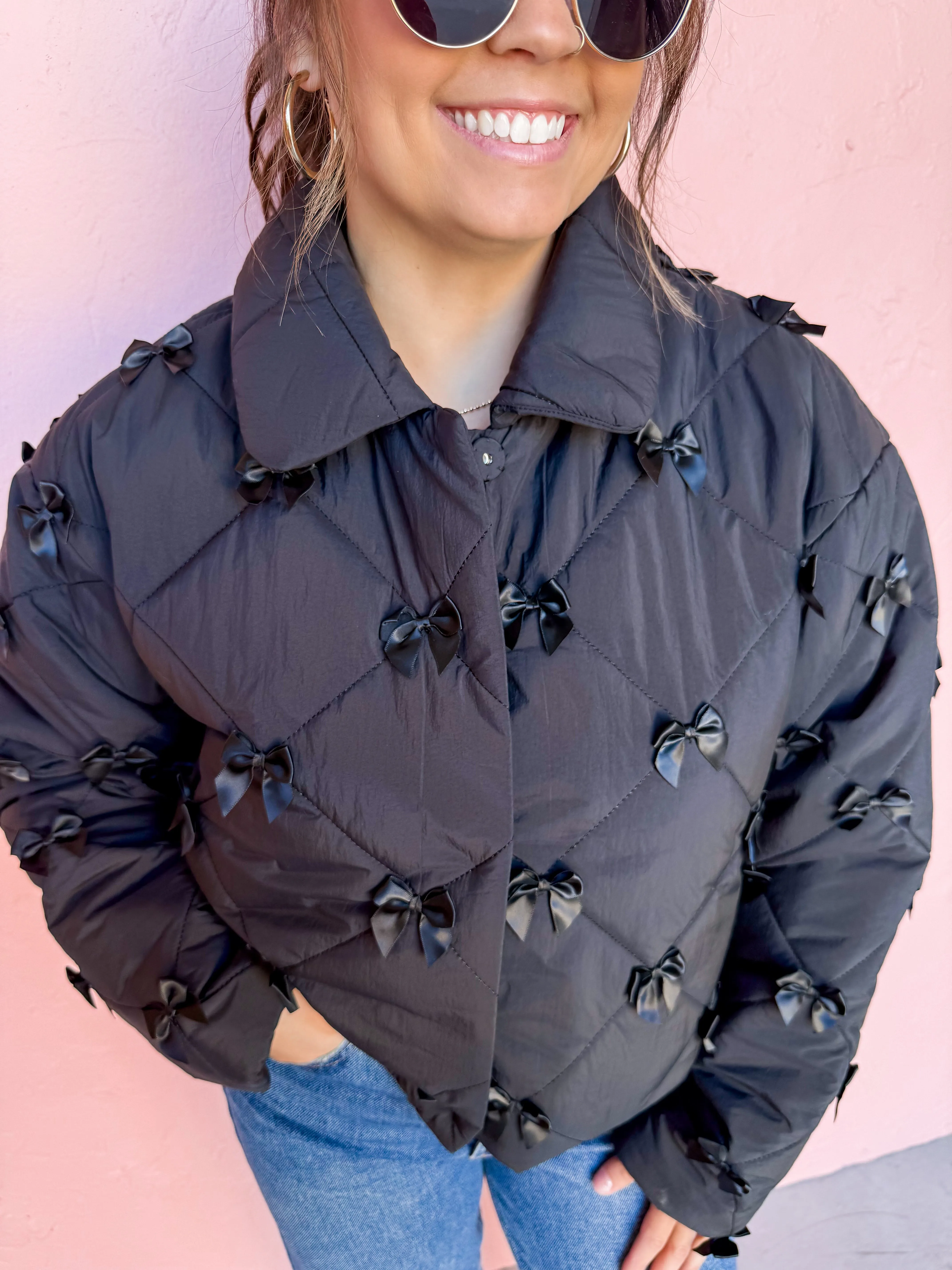 Truly Darling Quilted Bow Jacket