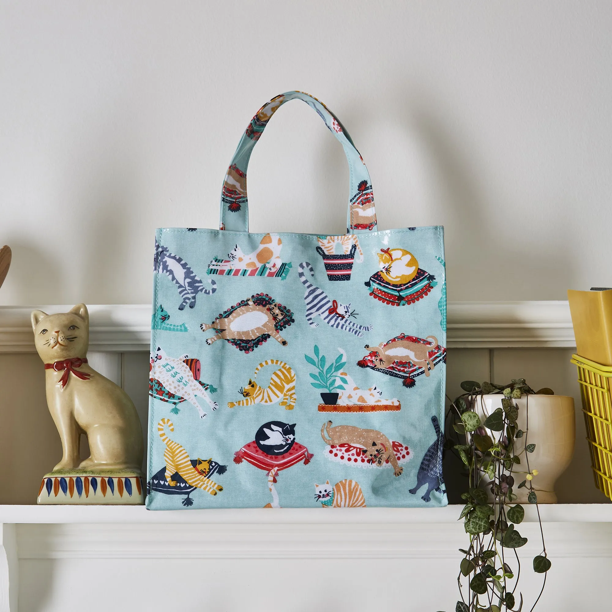 Ulster Weavers Small Biodegradable PVC Shopper Bags - Kitty Cat (Blue)