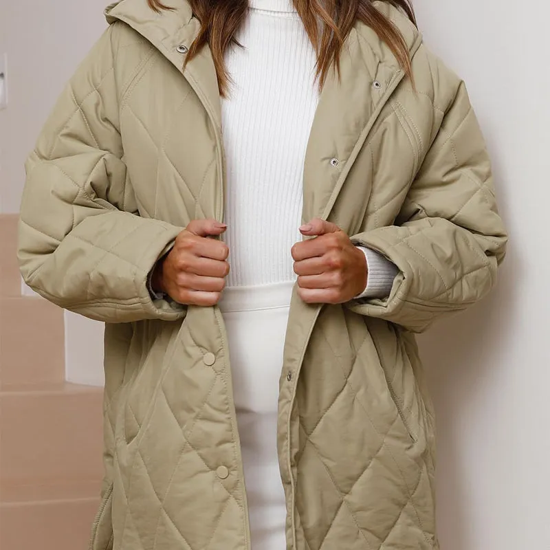 Women's Winter Trendy Lightweight Hooded Quilted Jacket