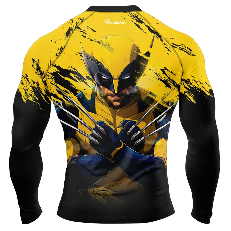 Yellow Wolverine Men's Long Sleeve Rash Guard