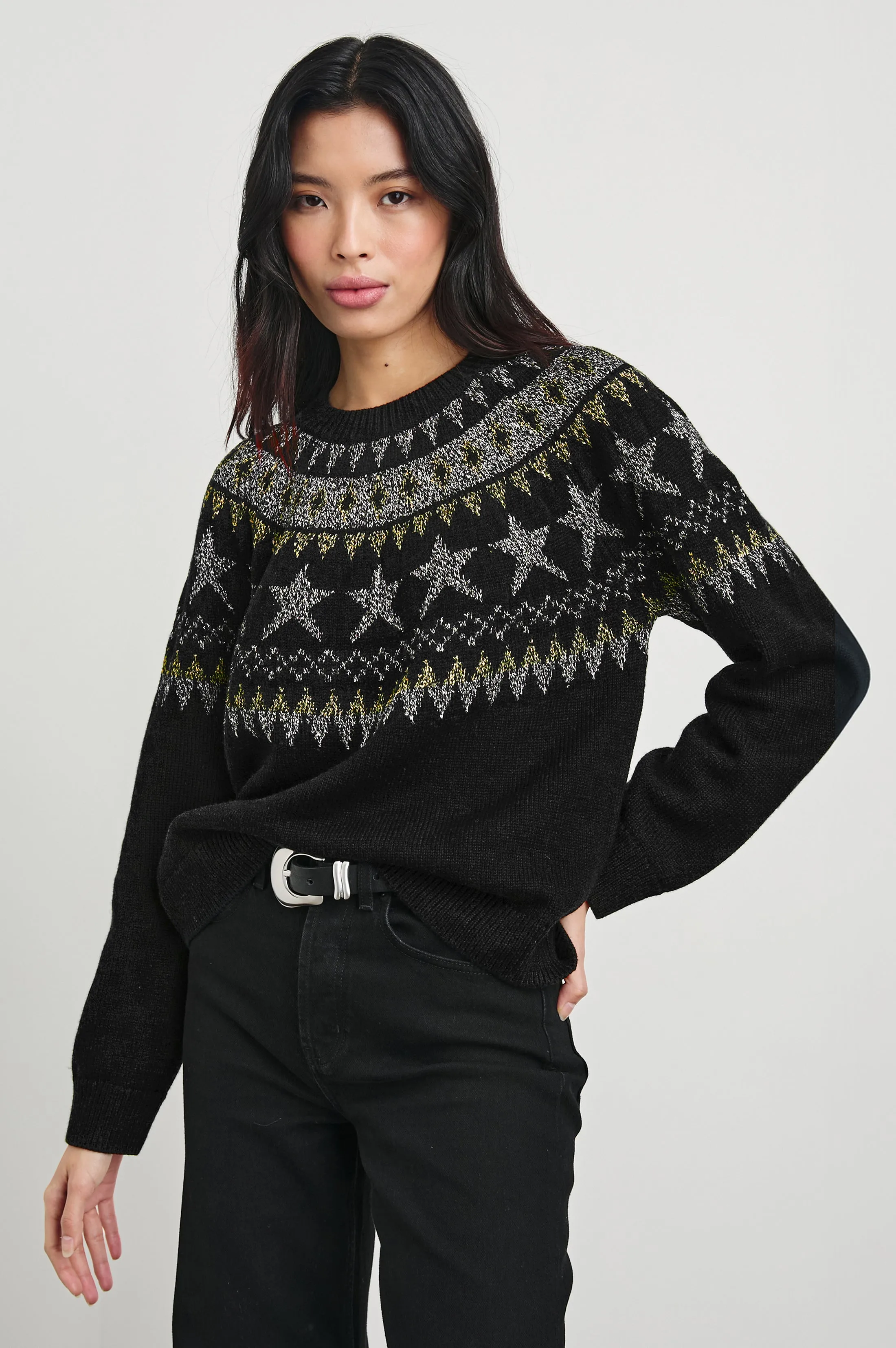 ZOEY SWEATER - METALLIC FAIR ISLE